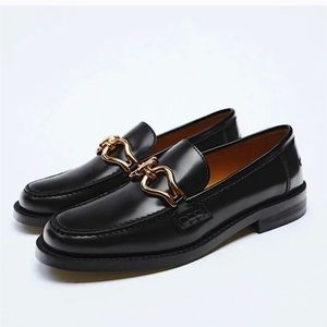 Zara black loafers women